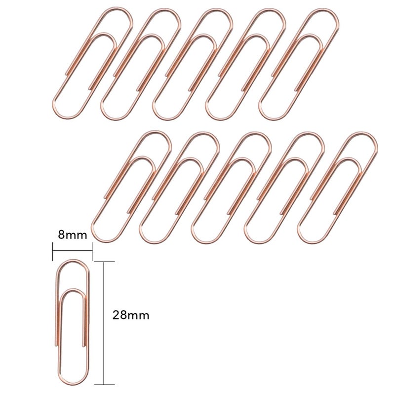 kootiko Rose Gold Cute Paper Clips Small  300 Pcs Smooth Stainless Steel Paperclips Small for Office  School  Home Supplies Wedding Women Girls Kids Students (1 inch/ 28mm) - Image 2